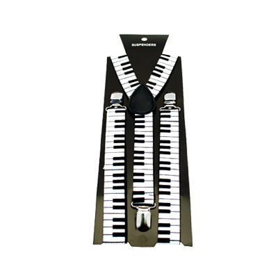 Zac's Alter Ego - Piano keys Hosenträger - Weiß/Schwarz